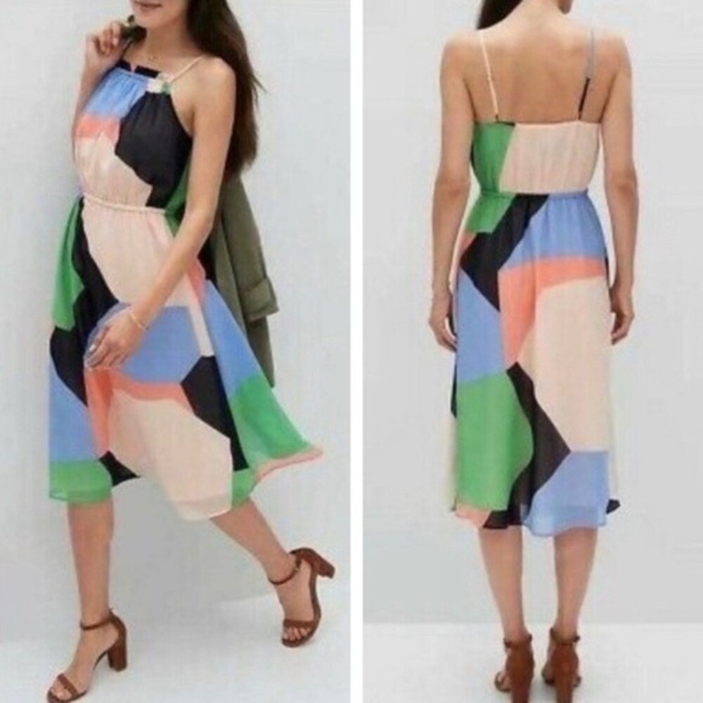 Banana Republic Multicolor Kaleidoscope Cool Combo‎ Casual Dress XSP